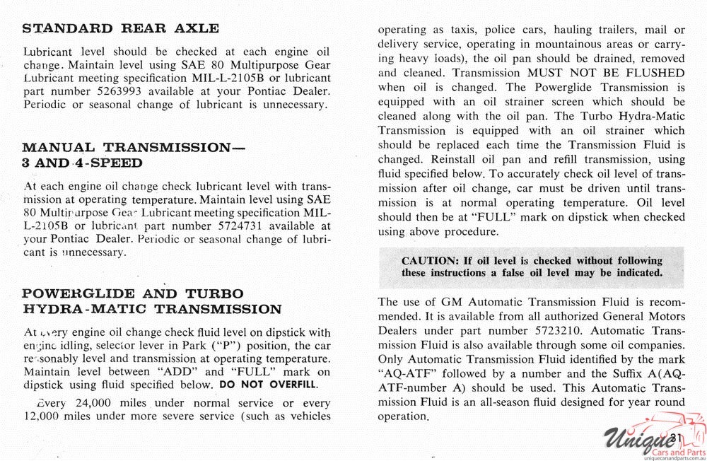 1966 Pontiac Canadian Owners Manual Page 49
